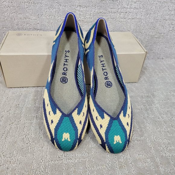 Rothy’s The Flats Moroccan Blue Slip On Ballet Shoes Women's Size US 8, 9.5 - Picture 4 of 9